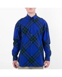 Burberry - Vintage-Check Patterned Button-Up Cotton Shirt - Lyst