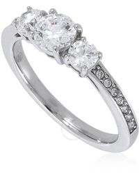 Swarovski - Tone Round Cut Attract Trilogy Ring, Size 60 - Lyst