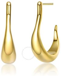 Rachel Glauber - 14k Gold Plated Assymetrical Open Hoop Earrings - Lyst