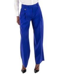 Burberry - Wide- Leg Pleated Pants, Brand Size 8 (Us - Lyst