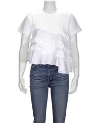 Comme des Garçons - Girl Asymetric Short Sleeve Ruffle T-shirt - Lyst
