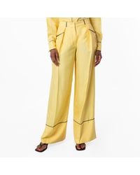 Bally - Silk Wide-Leg Tailored Trousers, Brand Size 38 Us - Lyst