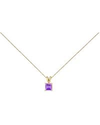 Haus of Brilliance - 14K 5X5 Mm Square Shaped Amethyst Solitaire Pendant Necklace - Lyst