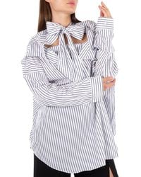 Balenciaga - Pinstripe Knotted Shirt, Brand Size 36 (Us - Lyst