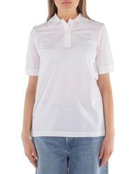 Burberry - Embroidered Logo Cotton Polo Shirt - Lyst