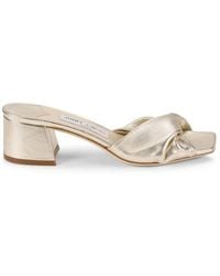 Jimmy Choo - Lyn 45 Metallic Nappa Sandals, Brand Size 36.5 Us - Lyst