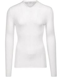 Ferragamo - V-Neck Wool Knit Sweater - Lyst