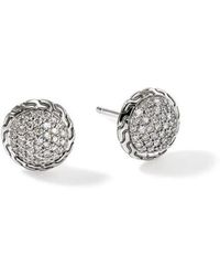 John Hardy - Essential Pav Stud Earring, Sterling, Diamonds, 10Mm - Lyst