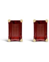 Haus of Brilliance - 14K 6X4Mm Emerald Shaped Garnet Solitaire Stud Earrings - Lyst