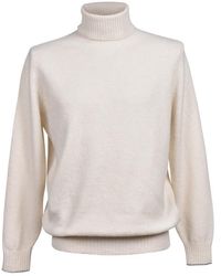 Brunello Cucinelli - Off Wool Blend Turtleneck Sweater, Brand Size 50 (Us - Lyst