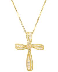Kylie Harper - 14K Over Baguette Cubic Zirconia Cz Cross Pendant - Lyst