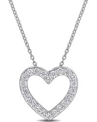 Created Forever - 1Ct Tw Lab-Grown Diamond Open Heart Shaped Pendant With Chain - Lyst
