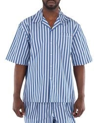 Marni - Striped Embroidered Logo Cotton Shirt - Lyst