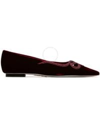 Rene Caovilla - Rubino Velvet Morgana Embellished Ballet Flats - Lyst