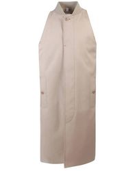 Burberry - Gabardine Cotton Gabardine Sleeveless Car Coat, Brand Size 46 (Us - Lyst