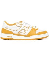 Fendi - Leather Low-Top Match Sneakers, Brand Size 6 Us - Lyst