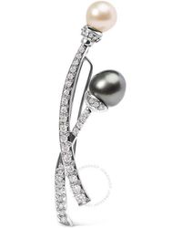 Haus of Brilliance - 18K 3/5 Cttw Diamond And Cultured South Sea And Pearl Brooch Pin (H-I Color, Vs1-Vs2 Clarity) - Lyst