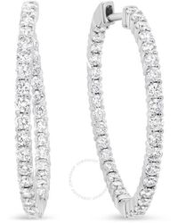 Haus of Brilliance - 18k White Gold 3 5/8 Cttw Round Diamond Curved Inside-outside Hoop Earrings - Lyst