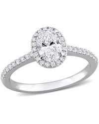 Created Forever - 1 Ct Tw Oval & Round Lab Created Diamond With Tsavorite Accent Halo Engagement Ring - Lyst
