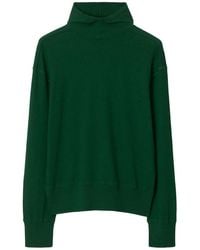 Burberry - Logo-Embroidered Wool Hoodie - Lyst