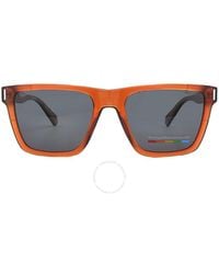 Polaroid - Polarized Grey Square Sunglasses Pld 6176/s 010a/m9 54 - Lyst