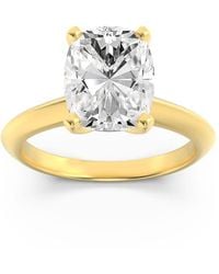 Mure And Co - 2Ctw Elongated Cushion Shaped Lab Grown Diamond (F/Vs) Knife Edge Shank Solitaire Engagement Ring - Lyst