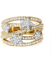 Haus of Brilliance - 18K Plated .925 Sterling 3/4 Cttw Diamond Star And Galaxy Ring Band - Lyst