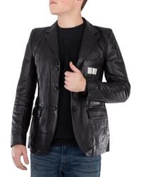 VTMNTS - Barcode Leather Blazer - Lyst