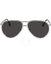 Burberry - Scott Dark Grey Aviator Sunglasses  100587 59 - Lyst
