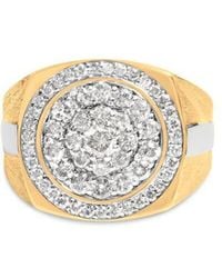 Haus of Brilliance - 10K 1 1/2 Cttw Diamond Cluster And Halo Signet Ring (K-L Color, I1-I2 Clarity) - Lyst