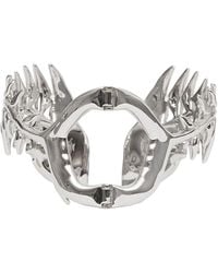 Burberry - Ladies Palladium Plated Fish Bone Cuff Bracelet - Lyst
