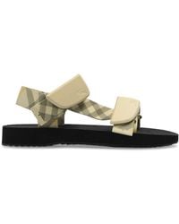 Burberry - Check Trek Double-Strap Sandals, Brand Size 35 Us - Lyst