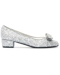 Ferragamo - Salvatore Vara Bow Glitter Pump Shoes, Brand Size 5.5 - Lyst
