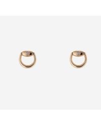 Gucci - Horsebit Diamond Stud Earrings - Lyst