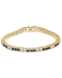 Haus of Brilliance - 14K 1 3/4 Cttw Diamond And 5.0 Cttw Sapphire Bezel Set Tennis Bracelet - Lyst