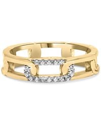 Haus of Brilliance - 10K Diamond Accent Paperclip Band Ring (I-J Color, I2-I3 Clarity) - Lyst