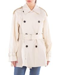 Burberry - Short Belted Trench Coat, Brand Size 8 (Us - Lyst