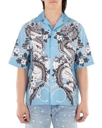 Amiri - Dragon Printed Short-Sleeved Bowling Shirt - Lyst