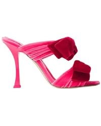 Jimmy Choo - Flaca 100Mm Candy Velvet Bow Sandals, Brand Size 35.5 Us - Lyst