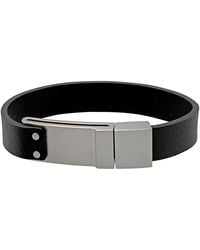 Montblanc - Stainless Steel Leather Bracelets - Lyst