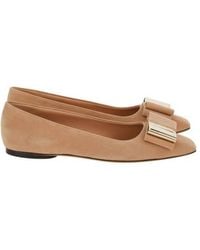 Ferragamo - Lena Bow Ballerina Flats - Lyst