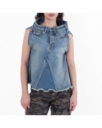 Balenciaga - Ladies True Sleeveless Denim Asymmetrical Top, Brand Size 36 (Us - Lyst