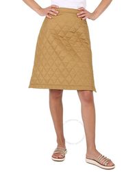 Burberry - Gail Camel Diamond-quilted A-line Skirt - Lyst