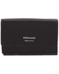 Ferragamo - Tri-Fold Leather Card Holder - Lyst