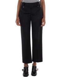 Burberry - Straight Leg Wool Blend Trousers, Brand Size 6 Us - Lyst