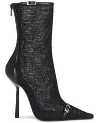 Saint Laurent - Oxalis Mesh Pointed-Toe Bootie, Brand Size 38 Us - Lyst