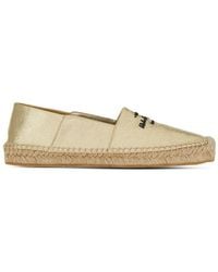 Ferragamo - Logo-Embroidered Metallic Espadrilles - Lyst
