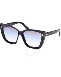 Tom Ford - Scarlet Smoke Gradient Cat Eye Sunglasses Ft0920 01b 57 - Lyst