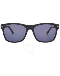 Tom Ford - Giulio Blue Rectangular Sunglasses Ft0698 02v 57 - Lyst