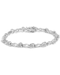 Haus of Brilliance - 925 Sterling 1/4 Cttw Diamond Infinity Heart Link Bracelet - Lyst